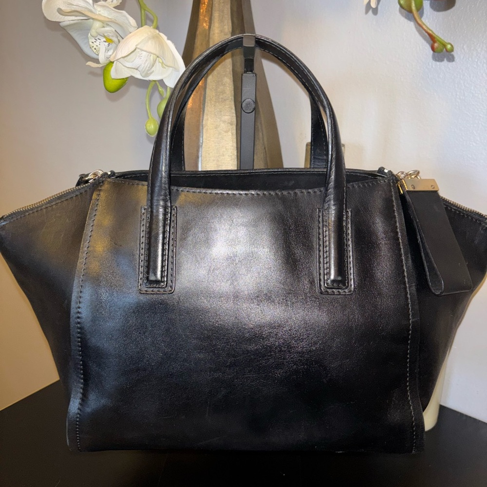 Gerard Darel Black Leather Satchel